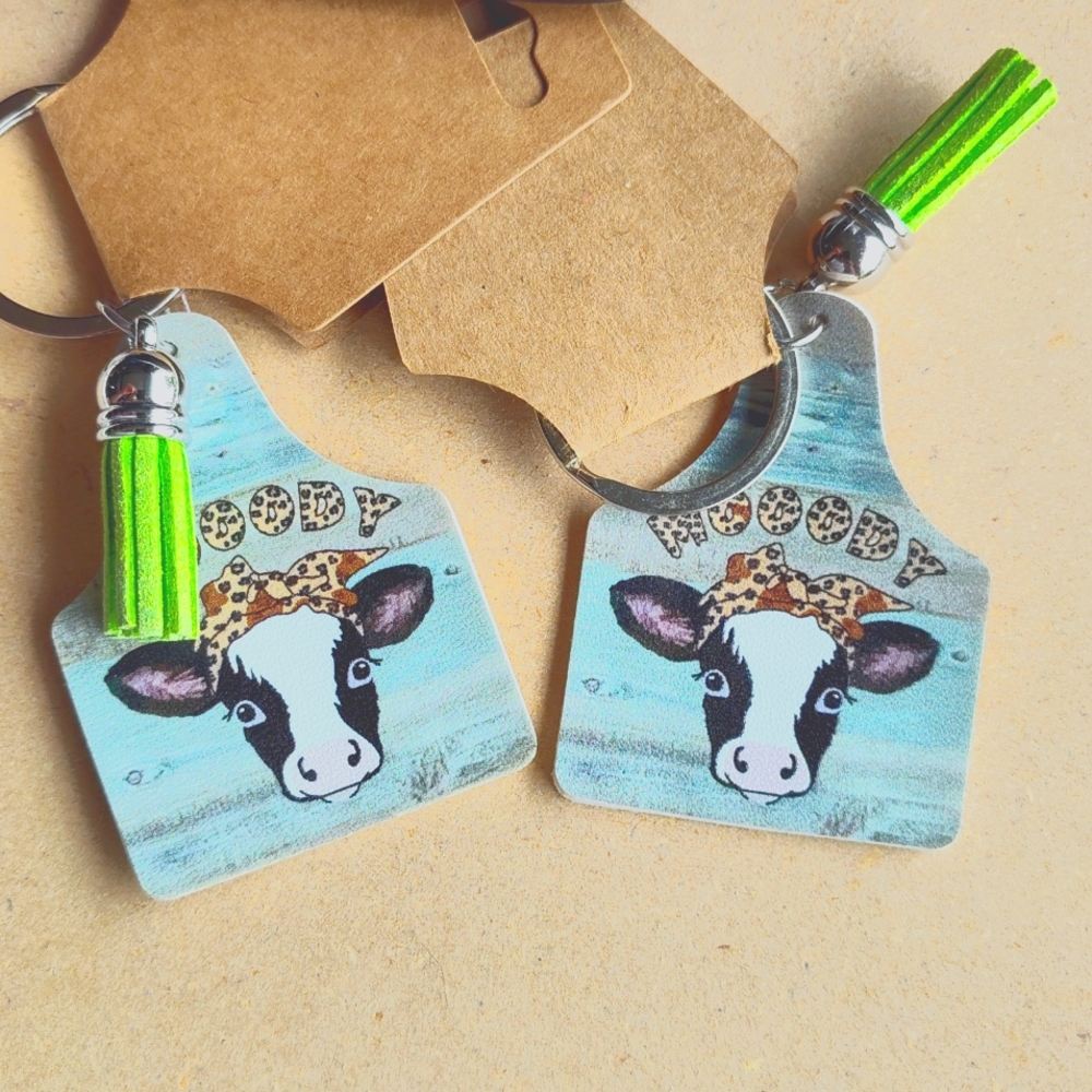 Moody Heifer Keychain